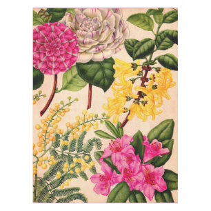 Kamelie, Forsythia, Rhododendron und Akazie Tischdecke