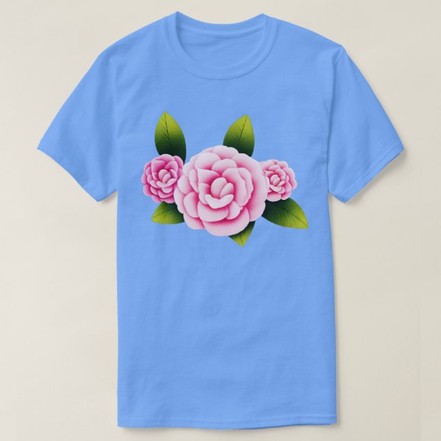 Kamelien-Blume T-Shirt (Design vorne)