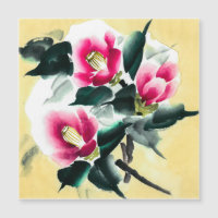 Kamelien im Schnee bemalt in der Smie-Technik