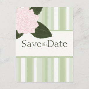 Kamelien und Streifen Save the Date Postkarte