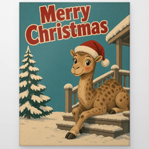 Kamelm Wintergarten-Tier Weihnachten Postkarte