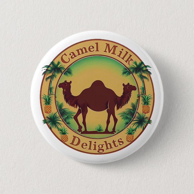 Kamelmilch-Freuden-Tropische Kamelpalme Ananas Button (Vorderseite)