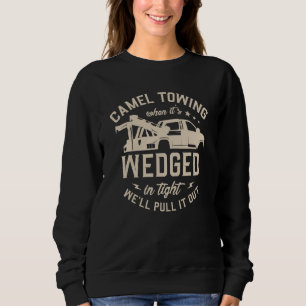 Kamelschleppen, wenn es eng eingekeilt ist, ziehen sweatshirt