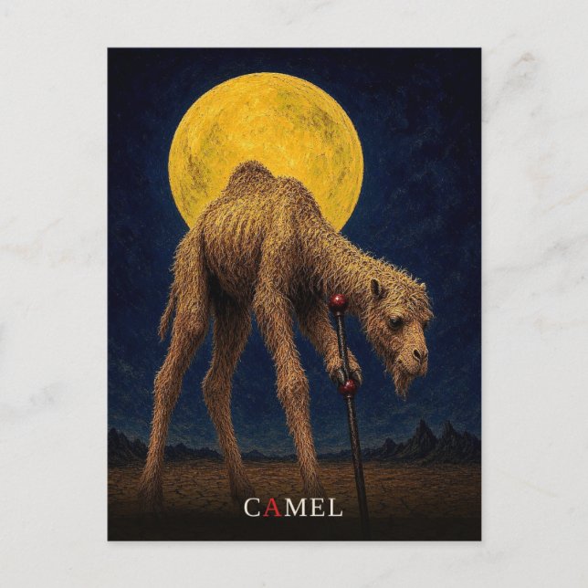Kamelstock gotische Surrealität Postkarte (Vorderseite)