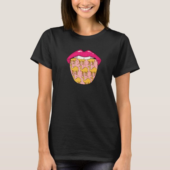 Kamelzunge Dromedar  Kamelartige Kamelhöcker Kamel T-Shirt (Vorderseite)