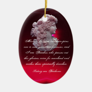 KAMEO ANTIQUE, LADY MIT GRABEN, WEIN UND MUSIK KERAMIK ORNAMENT