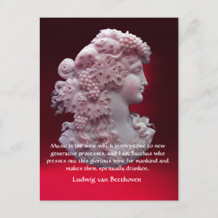 KAMEO ANTIQUE, MIT GRAFEN LADY, WEINQUOTE NACH Key Postkarte