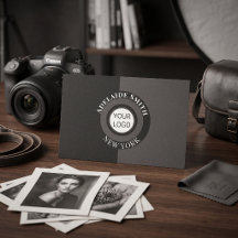 Kamera-Fotografie Schwarz-Weiß Visitenkarte