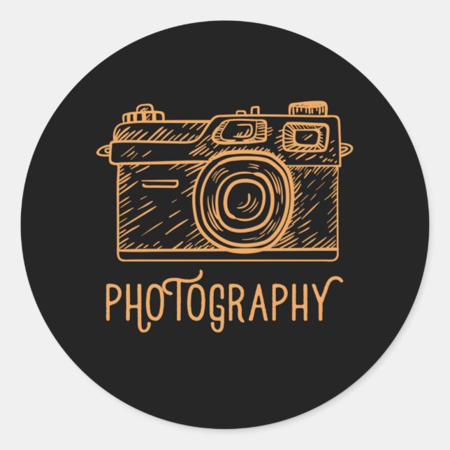 Kamera Fotografie Vintag Retro Fotograf kam Runder Aufkleber (Vorderseite)