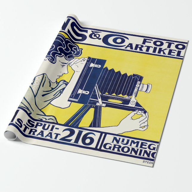 Kamera Frau, Fotograf, Van Caspel Geschenkpapier (Ungerollt)