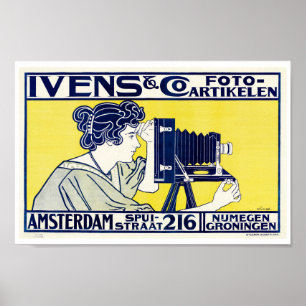 Kamera Frau, Fotograf, Van Caspel Poster