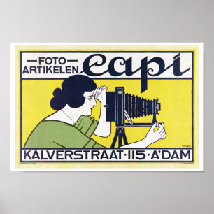 Kamera Frau, Fotograf, Van Caspel Poster