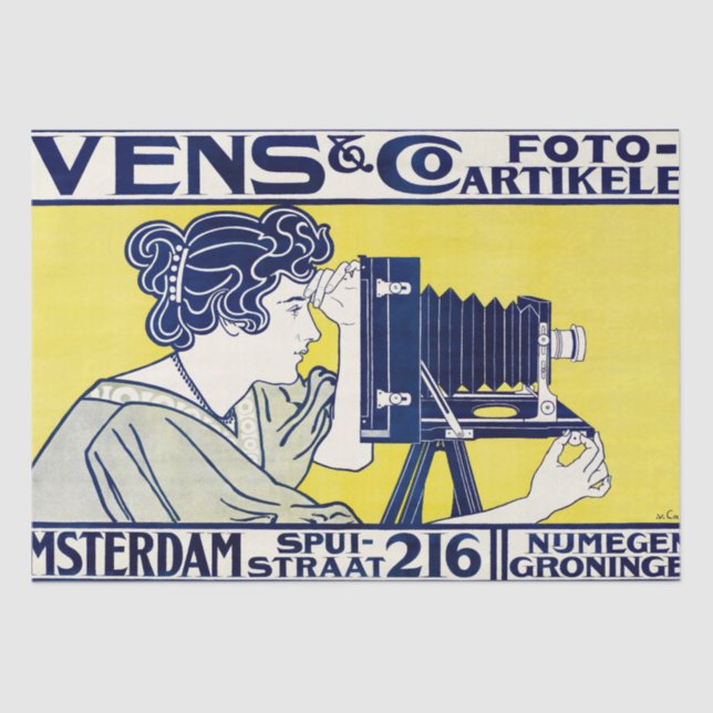 Kamera Frau, Fotograf, Van Caspel Seidenpapier (Vorderseite)