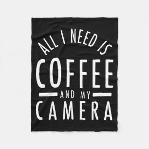 Kamera & Kaffee - Lustiger Fotografie-Spruch Fot Fleecedecke