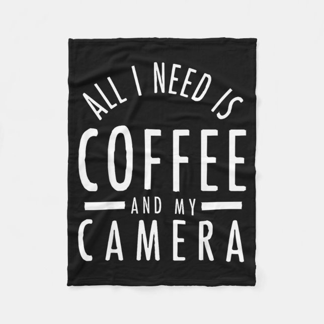 Kamera & Kaffee - Lustiger Fotografie-Spruch Fot Fleecedecke (Vorderseite)