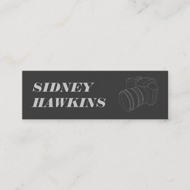 Kamera (Linie Art) | Fotografie Mini Visitenkarte (Vorderseite)