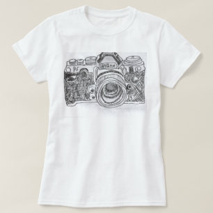 Kamera-Linie Zeichnen T-Shirt