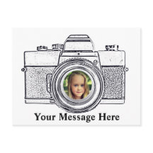 Kamera mit Foto Postkarte