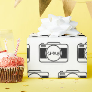 Kamera mit Lächeltext Geschenkpapier