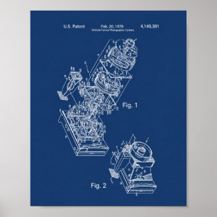 Kamera-Patent 1979 Blueprint-Wandkunstposter Poster