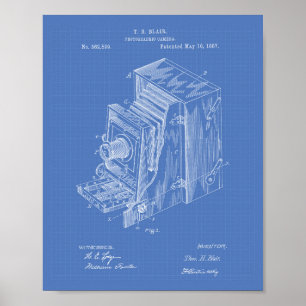 Kameraapparat 1887 Patentart - Blueprint Poster