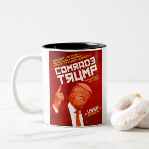 Kamerad Trump - sowjetisches Poster Zweifarbige Tasse