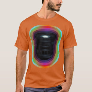 Kameraleuchten mit glänzender Grenze T-Shirt