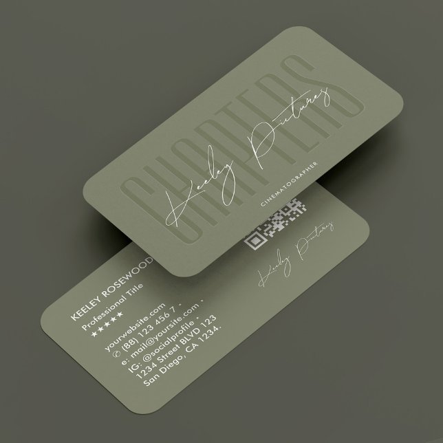 Kameramann Fotograf Sage Modern Visitenkarte (Cinematographer Photographer Sage Modern Business Card
)