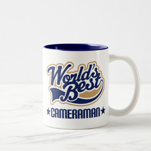 Kameramann-Geschenk Zweifarbige Tasse (Rechts)