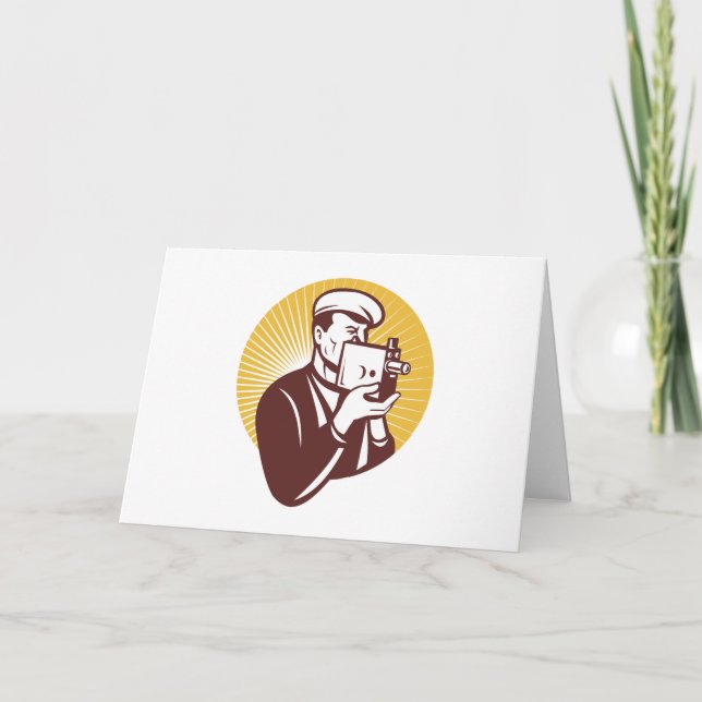 KameramannVintages Videokameraschießen Karte (Vorderseite)