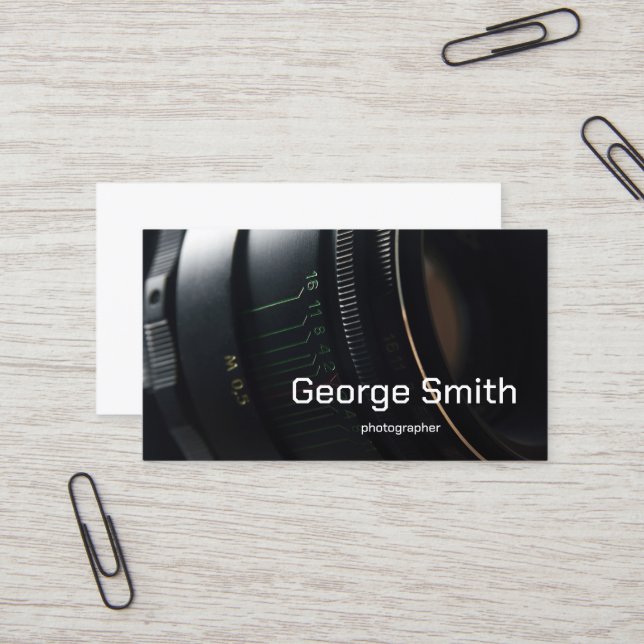 Kameraobjektiv Visitenkarte (Vorderseite/Rückseite Beispiel)