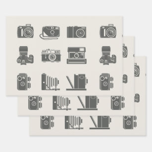 Kameras Vintage Fotografie Geschenkpapier Set