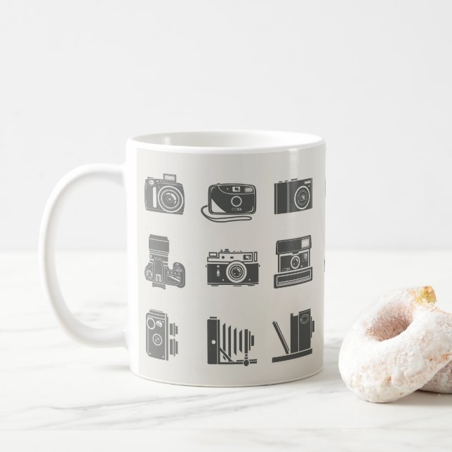 Kameras Vintage Fotografie Kaffeetasse (Mit Donut)