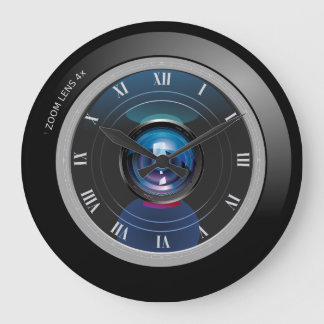 Kamerasoom Lens mit römischen Zahlen Große Wanduhr