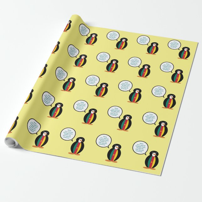 Kamerun, der mit Penguin Personalisiert spricht Geschenkpapier (Ungerollt)