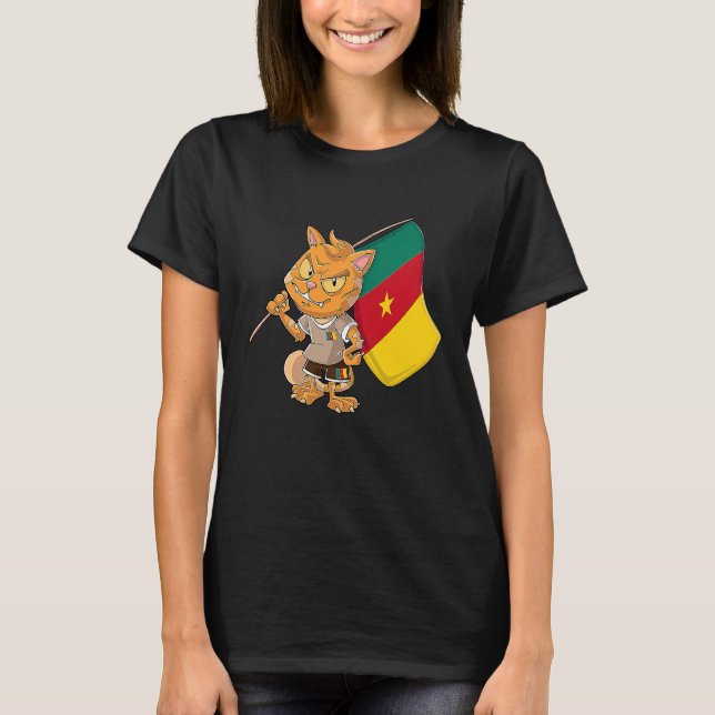Kamerun-Fan-Katze T-Shirt (Vorderseite)