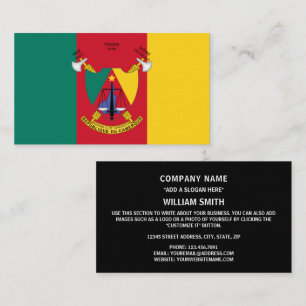 Kamerun Flag & Coat of Arms, Flag of Cameroon Visitenkarte