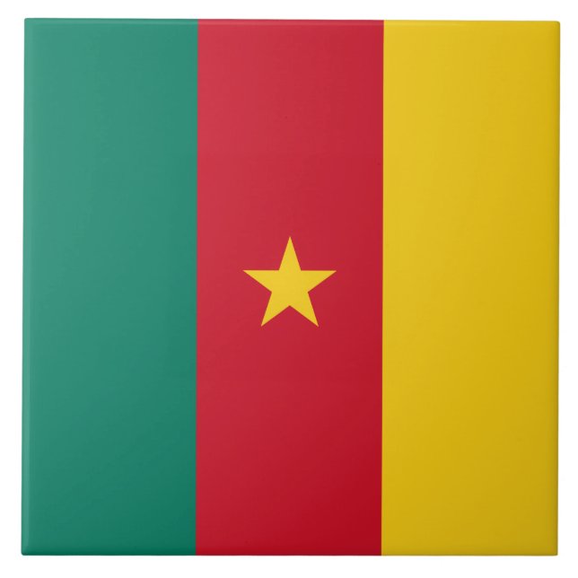 Kamerun Flag Tile Fliese (Vorderseite)