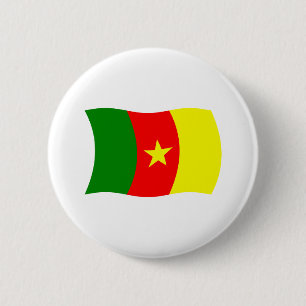 Kamerun-Flagge-Button Button