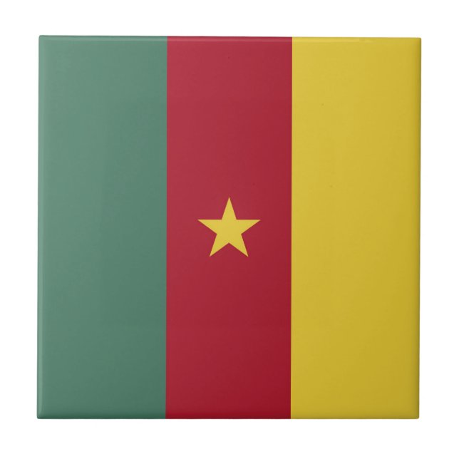 Kamerun Flagge Fliese (Vorderseite)