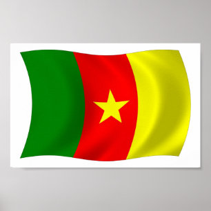 Kamerun Flagge Poster Druck
