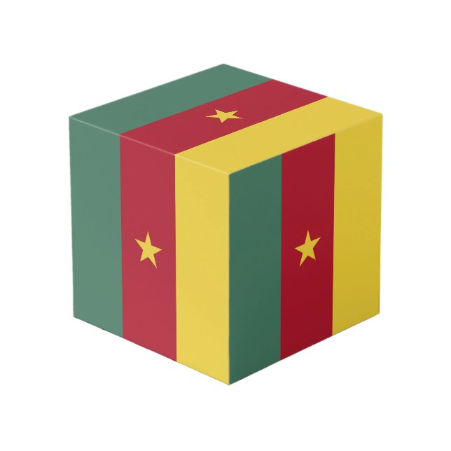 Kamerun Flagge Würfel (Vorderseite Schrägansicht)