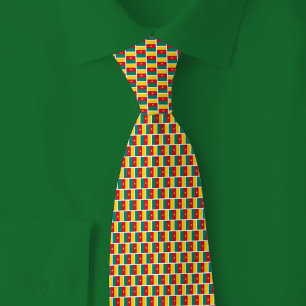 Kamerun-Flagge-Ziegelmuster Krawatte