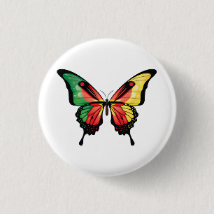Kamerun Frack Butterfly Flag Sticker Button