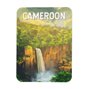 Kamerun Illustration Reise Kunst Vintage Magnet