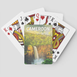 Kamerun Illustration Reise Kunst Vintage Spielkarten