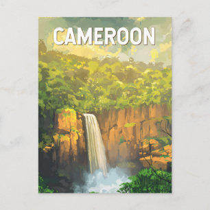 Kamerun Illustration Travel Art Vintag Postkarte
