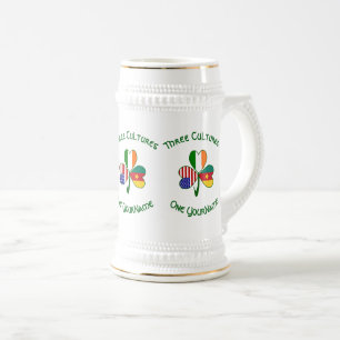 Kamerun Irland USA Kleeblatt Flagge Personalisiert Bierglas