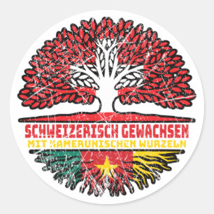 Kamerun Kamerunisch Schweizer Schweiz Baum Wurzel Runder Aufkleber