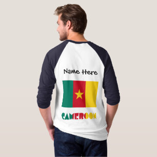 Kamerun Kamerunische Flagge Schwarze Personalisier T-Shirt